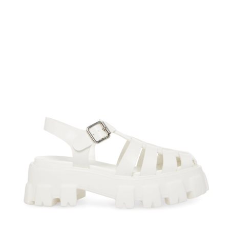 White Steve Madden Echo Women's Platform Sandals | PH 5986KET